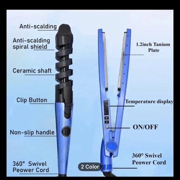 Blue Ceramic Grooming Tool with Non-Slip Handle - Picture 1 of 1